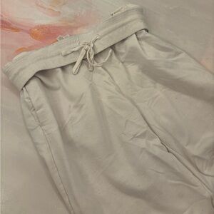 ALO YOGA White Wide Leg Drawstring Pants